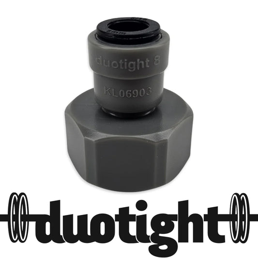 duotight - 8mm (5/16”) Female x 5/8” Female Thread (suits Keg Couplers and Tap Shanks)