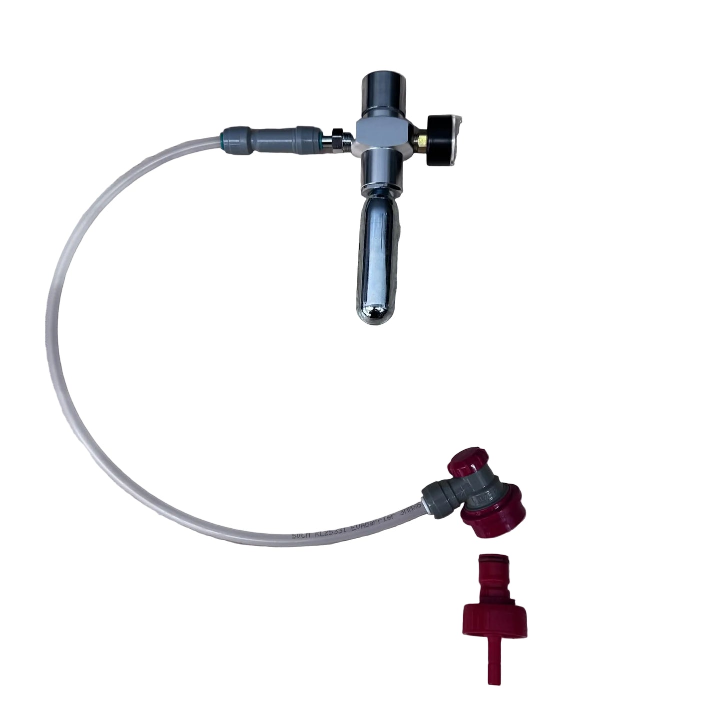 Regulator with Line, Gas Connect & Carb Cap to suit Sodastream, 16g & 74g Bulbs