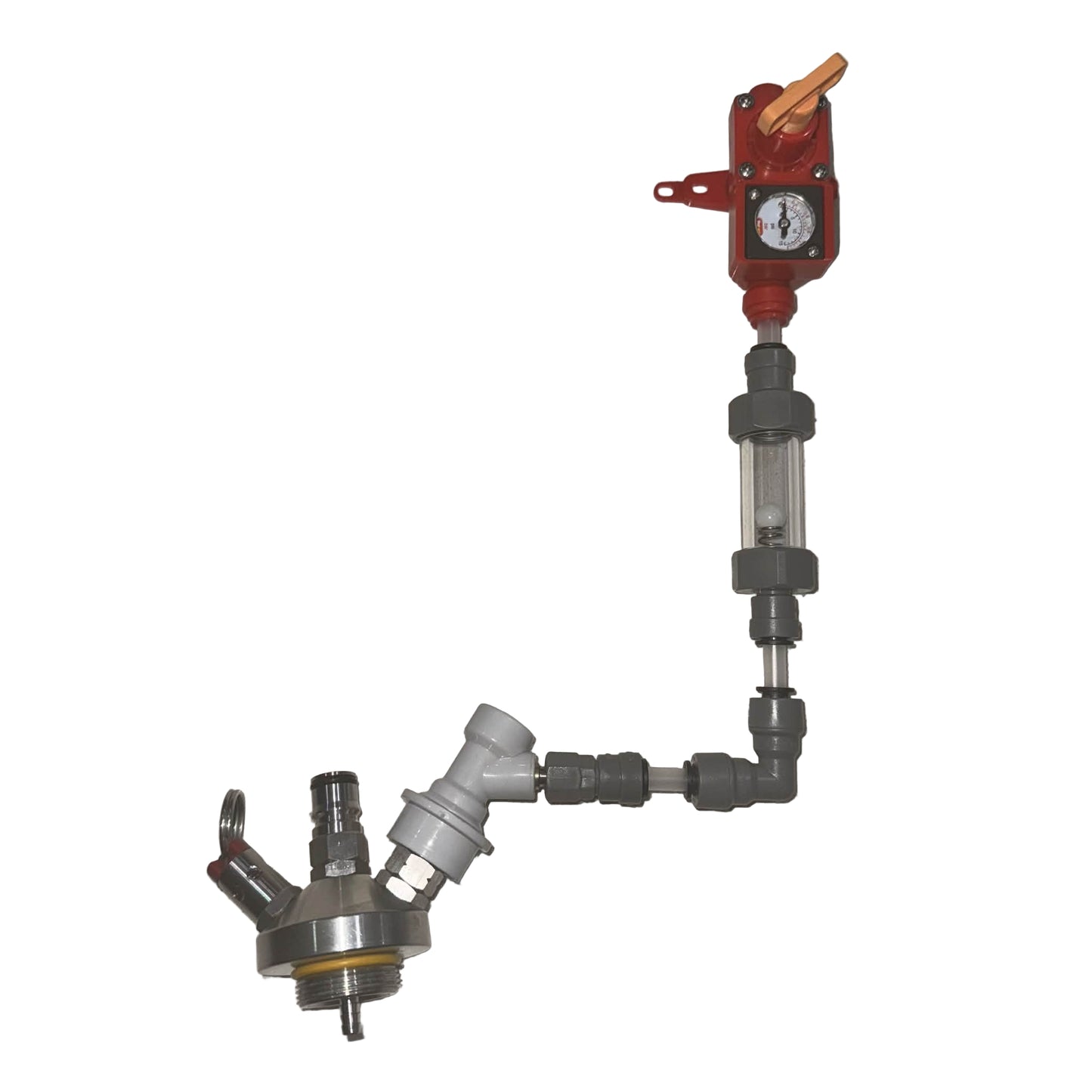 Mini Keg Filler with Automatic Flow Stopper and Pressure Gauge