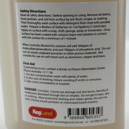 StellarSan Sanitiser - 500mL Split Chamber Bottle - Phosphoric Sanitiser